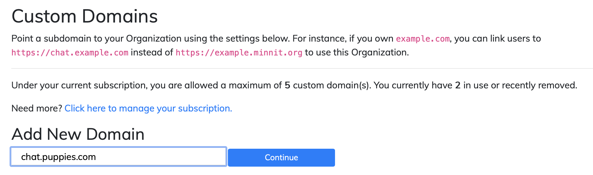 Custom domains are here! – Minnit Chat — Blog
